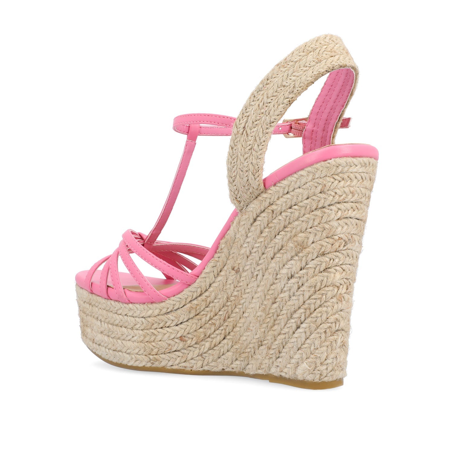 YARA ESPADRILLE WEDGE HEELED SANDALS - Pink