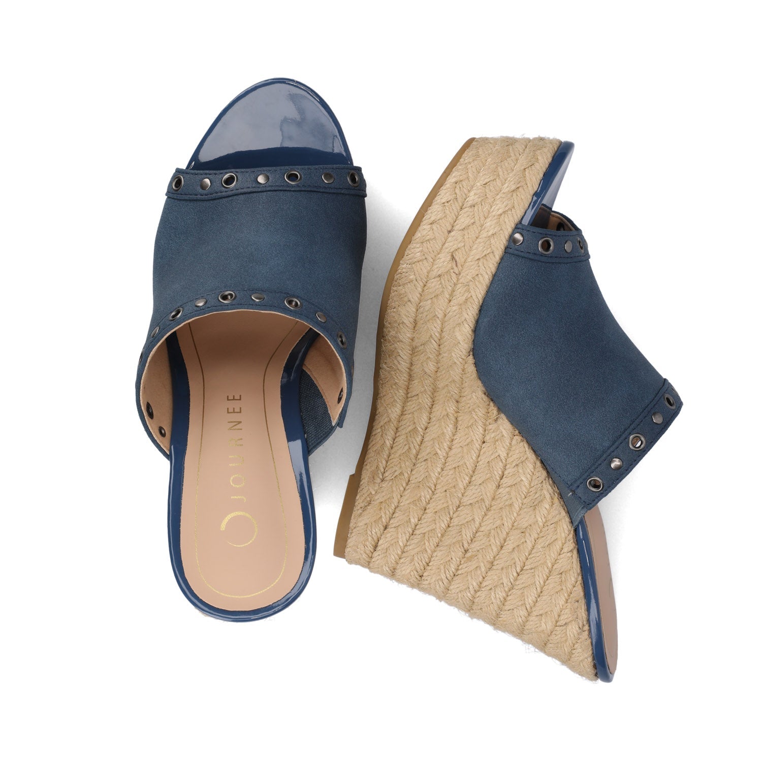 YARI ESPADRILLE WEDGE SANDALS - Navy Nubuck