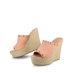 YARI ESPADRILLE WEDGE SANDALS - Pink