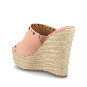 YARI ESPADRILLE WEDGE SANDALS - Pink