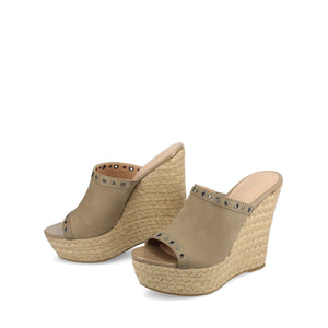 YARI ESPADRILLE WEDGE SANDALS - Taupe