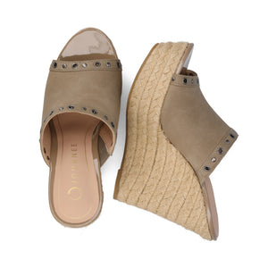YARI ESPADRILLE WEDGE SANDALS - Taupe