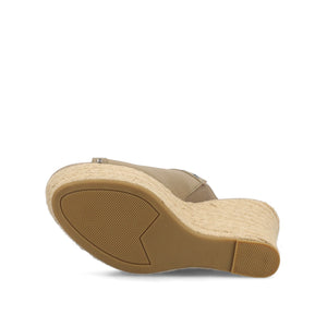 YARI ESPADRILLE WEDGE SANDALS - Taupe