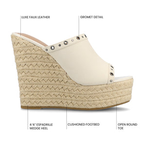 YARI ESPADRILLE WEDGE SANDALS - White