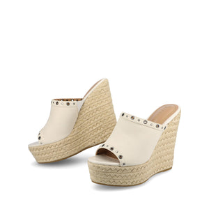 YARI ESPADRILLE WEDGE SANDALS - White