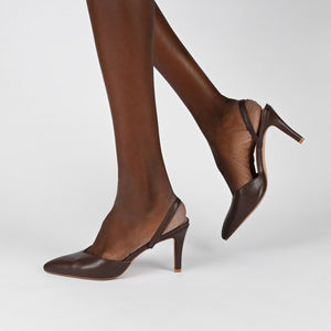 YVON STILETTO PUMP HEELS IN COOL SHADES - Mahogany