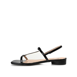 ZAIDDA T STRAP SANDALS IN PATENT