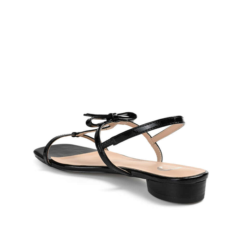 ZAIDDA T STRAP SANDALS IN PATENT