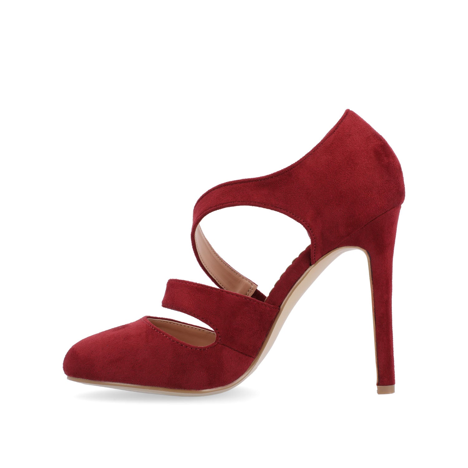 ZEERA STILETTO HEELS IN FAUX SUEDE - Wine