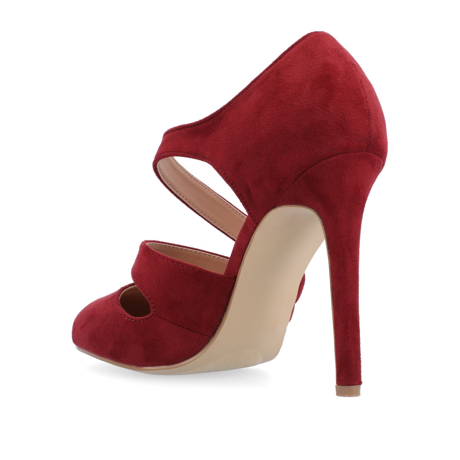 ZEERA STILETTO HEELS IN FAUX SUEDE - Wine