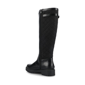 ZEMMIE QUILTED BOOTS IN WIDE CALF - Black
