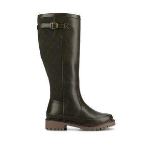 ZEMMIE QUILTED BOOTS IN WIDE CALF - Olive