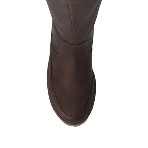 ZEMMIE QUILTED BOOTS IN WIDE CALF - Vintage Chocolate