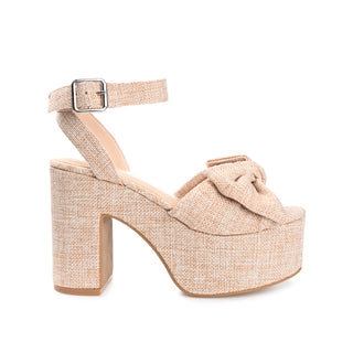 ZENNI BLOCK HEELED SANDALS IN FABRIC