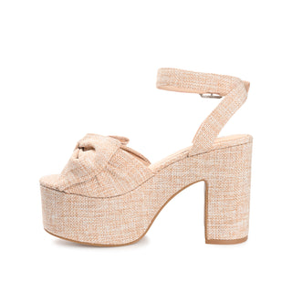 ZENNI BLOCK HEELED SANDALS IN FABRIC