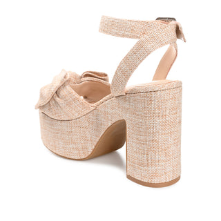 ZENNI BLOCK HEELED SANDALS IN FABRIC