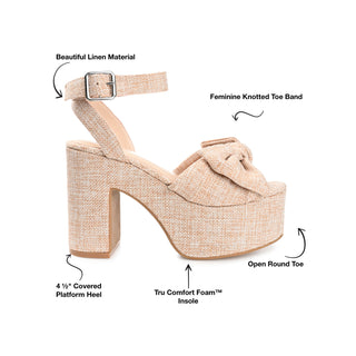 ZENNI BLOCK HEELED SANDALS IN FABRIC