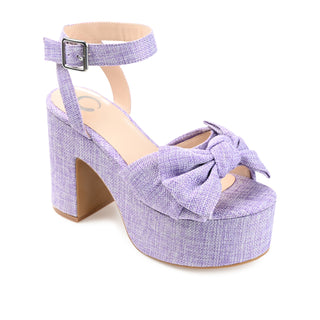 ZENNI BLOCK HEELED SANDALS IN FABRIC