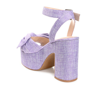 ZENNI BLOCK HEELED SANDALS IN FABRIC