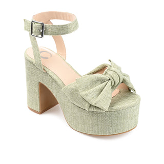 ZENNI BLOCK HEELED SANDALS IN FABRIC