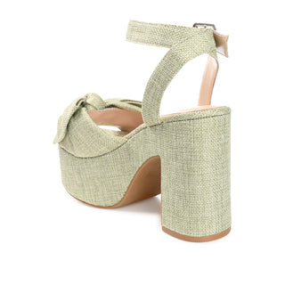 ZENNI BLOCK HEELED SANDALS IN FABRIC