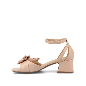 ZEVI STRAPPY BLOCK HEELS IN VEGAN LEATHER - Blush PU