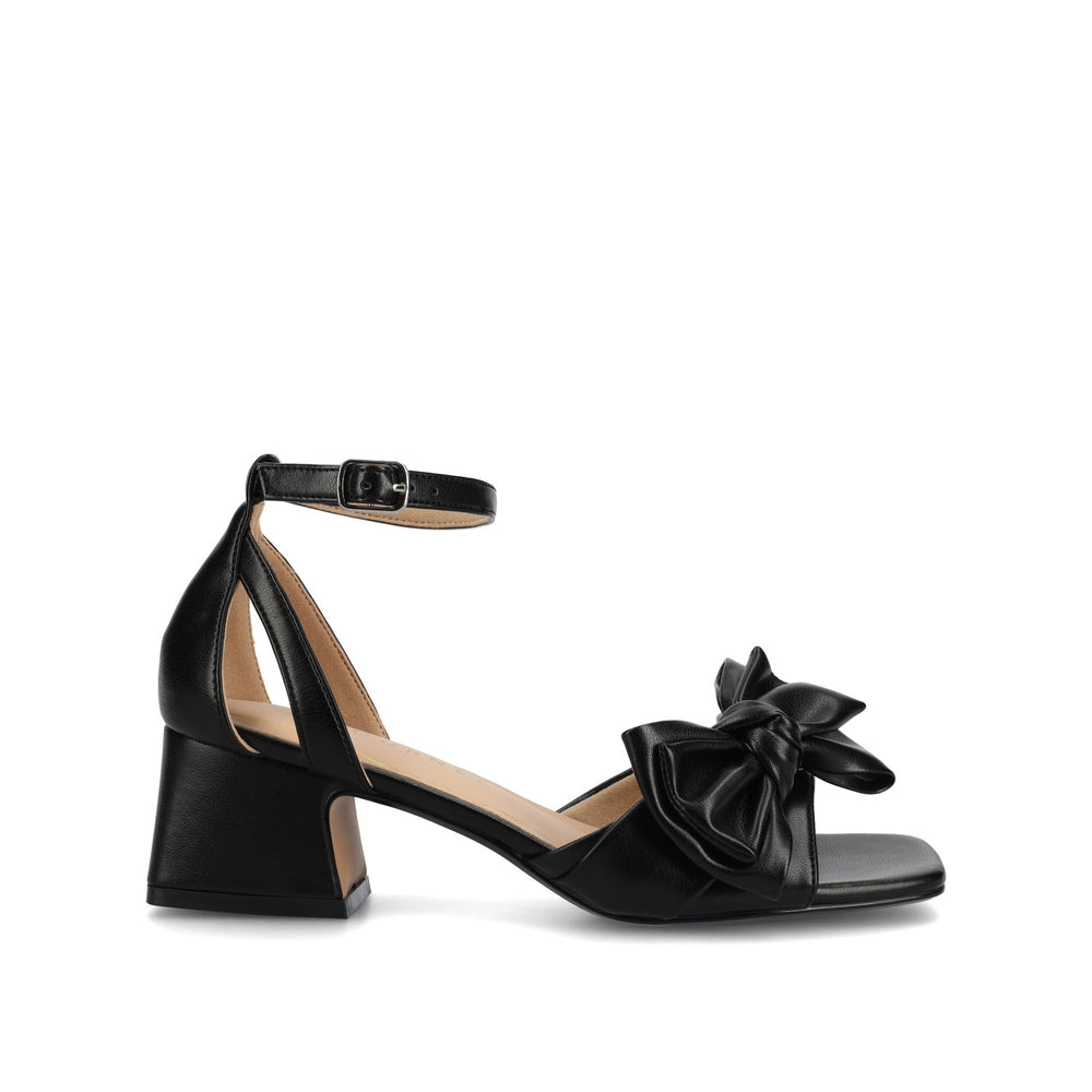 ZEVI STRAPPY BLOCK HEELS IN FAUX LEATHER