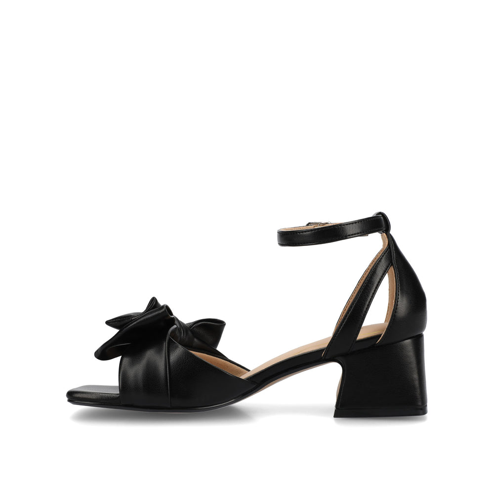 ZEVI STRAPPY BLOCK HEELS IN FAUX LEATHER