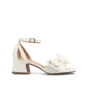ZEVI STRAPPY BLOCK HEELS IN VEGAN LEATHER IN WIDE - White PU