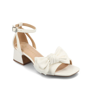 ZEVI STRAPPY BLOCK HEELS IN VEGAN LEATHER IN WIDE - White PU