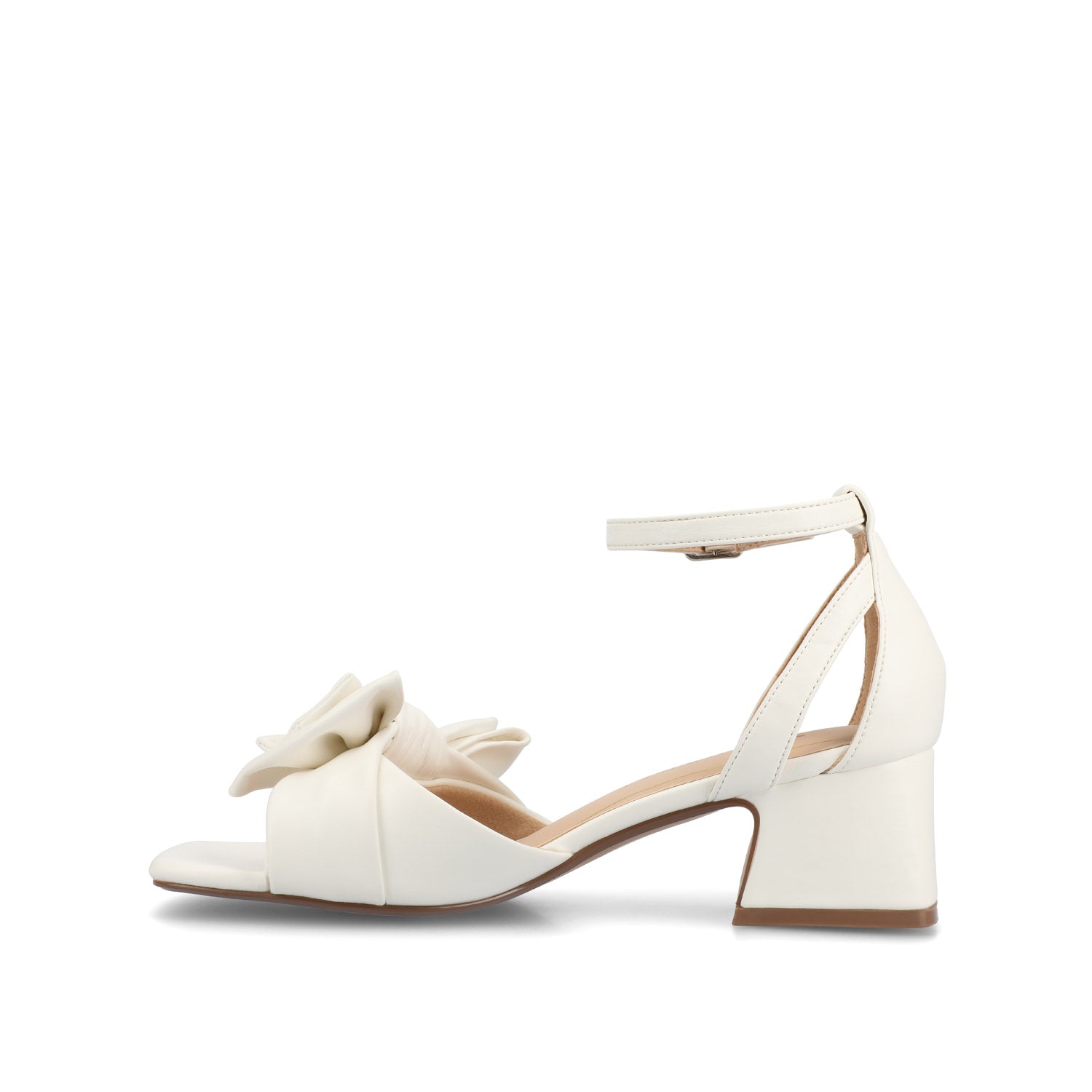 ZEVI STRAPPY BLOCK HEELS IN VEGAN LEATHER - White PU