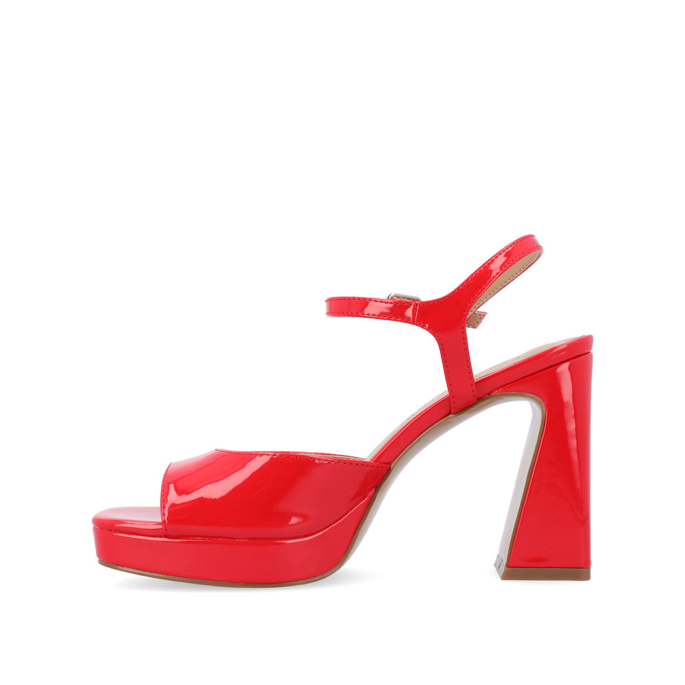 ZIARRE STRAPPY BLOCK HEELS IN PATENT