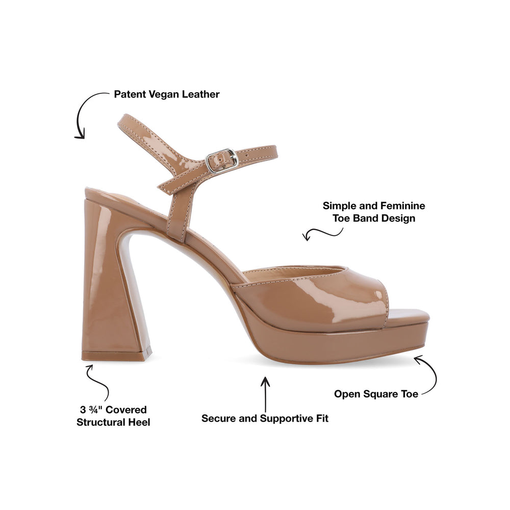 ZIARRE STRAPPY BLOCK HEELS IN PATENT