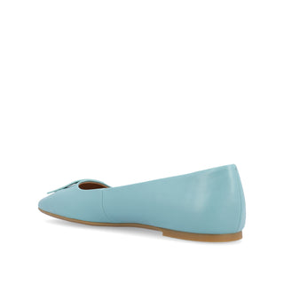 ZIMIA SQUARE TOE FLATS IN FAUX LEATHER