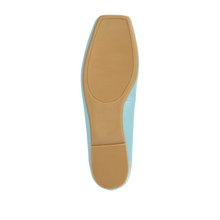 ZIMIA SQUARE TOE FLATS IN FAUX LEATHER