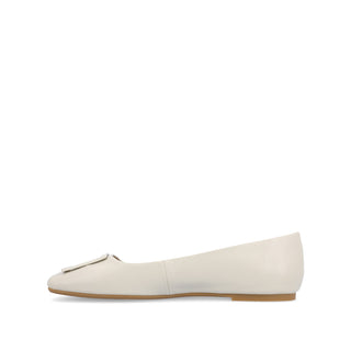 ZIMIA SQUARE TOE FLATS IN FAUX LEATHER