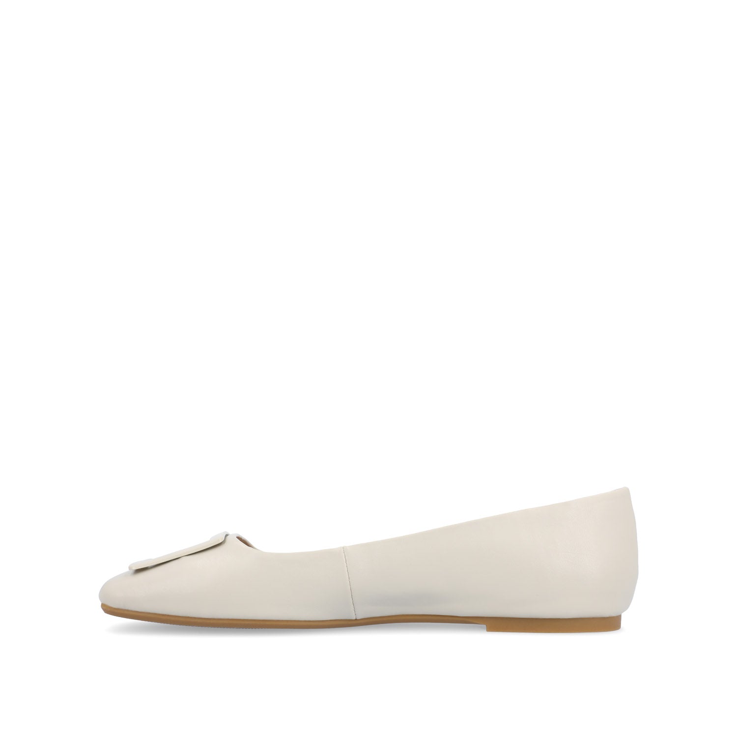 ZIMIA SQUARE TOE FLATS IN VEGAN LEATHER - Beige