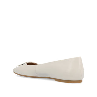 ZIMIA SQUARE TOE FLATS IN FAUX LEATHER