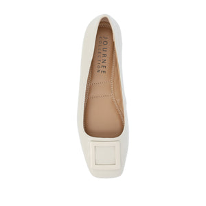 ZIMIA SQUARE TOE FLATS IN FAUX LEATHER
