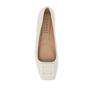 ZIMIA SQUARE TOE FLATS IN FAUX LEATHER