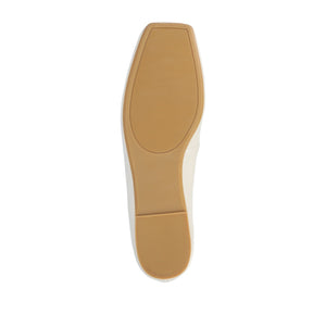 ZIMIA SQUARE TOE FLATS IN VEGAN LEATHER - Beige