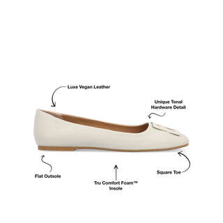 ZIMIA SQUARE TOE FLATS IN FAUX LEATHER