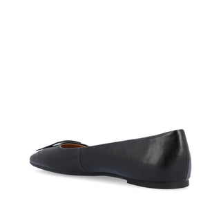 ZIMIA SQUARE TOE FLATS IN FAUX LEATHER