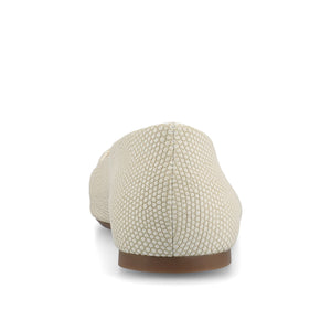 ZIMIA SQUARE TOE FLATS IN VEGAN LEATHER - Bone Lizard