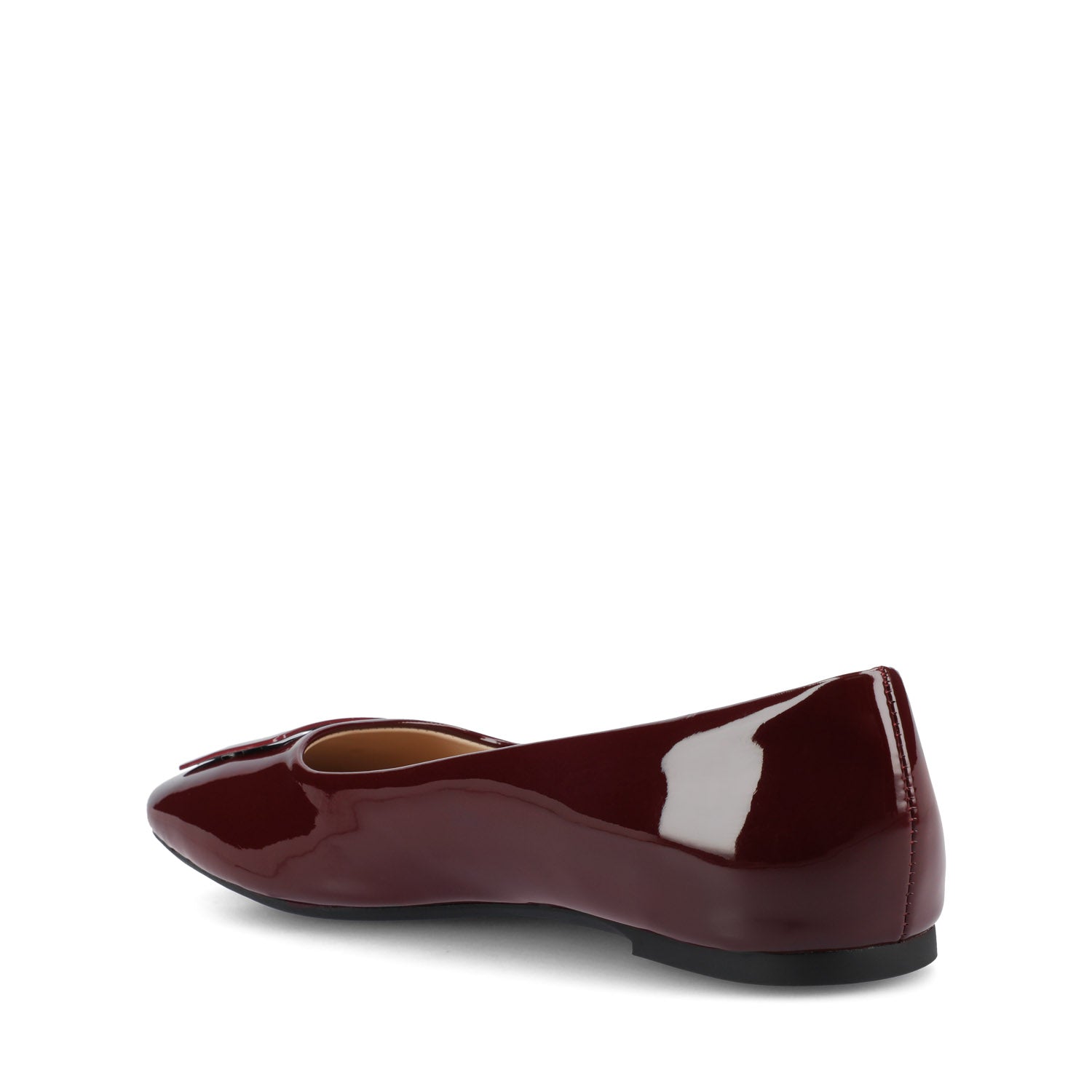 ZIMIA SQUARE TOE FLATS IN VEGAN LEATHER - Oxblood Nubuck