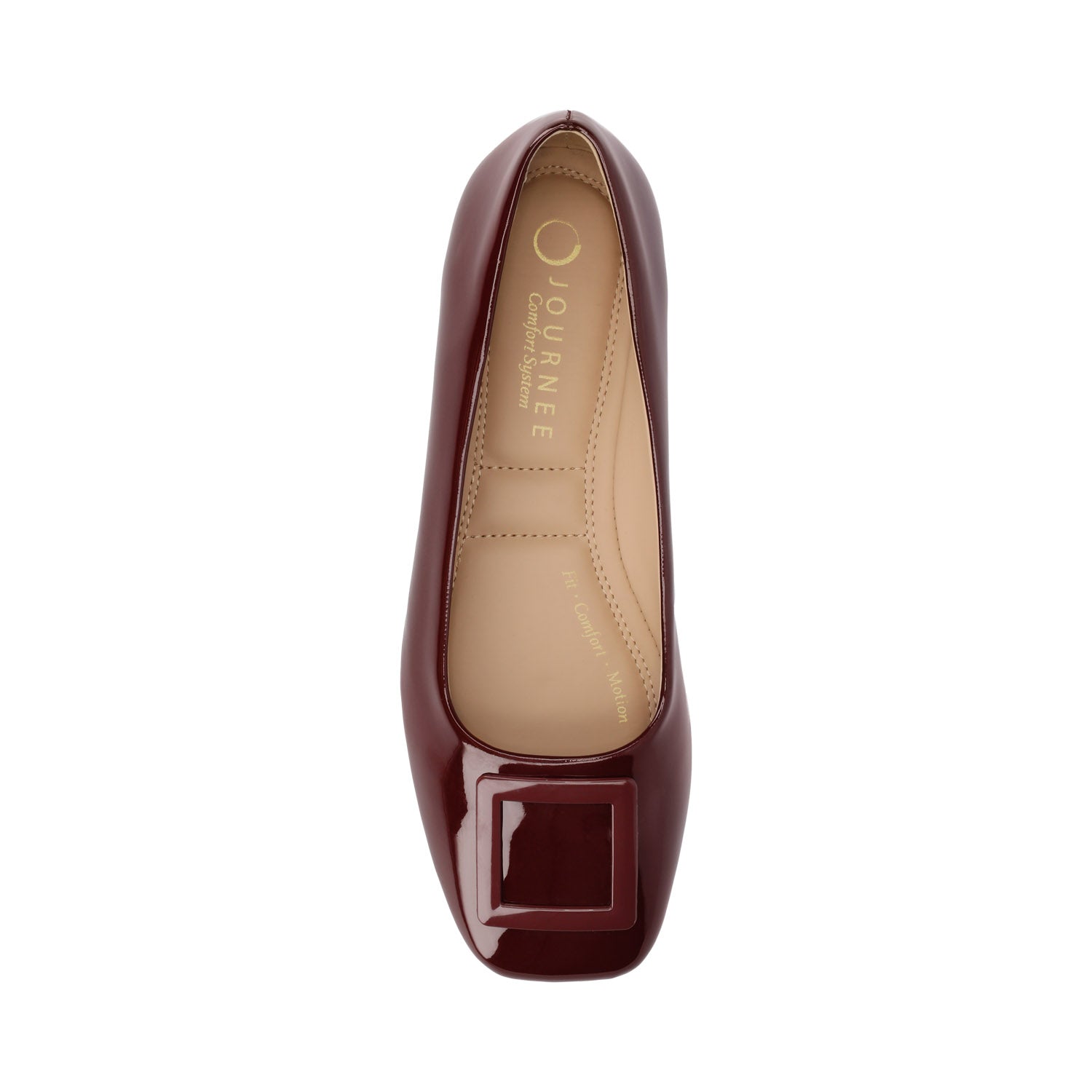 ZIMIA SQUARE TOE FLATS IN VEGAN LEATHER - Oxblood Nubuck