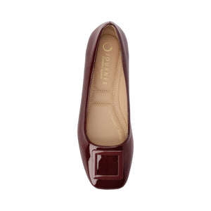 ZIMIA SQUARE TOE FLATS IN VEGAN LEATHER - Oxblood Nubuck