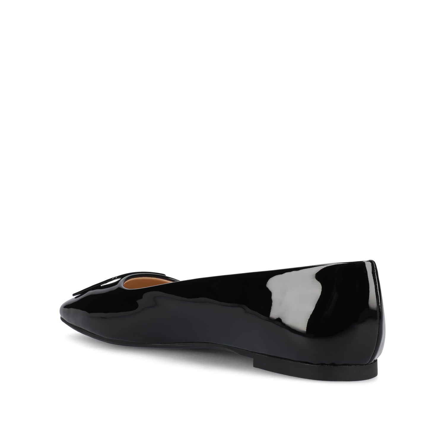 ZIMIA SQUARE TOE FLATS IN VEGAN LEATHER - Patent/Black