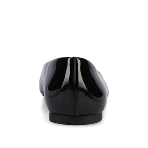 ZIMIA SQUARE TOE FLATS IN VEGAN LEATHER - Patent/Black