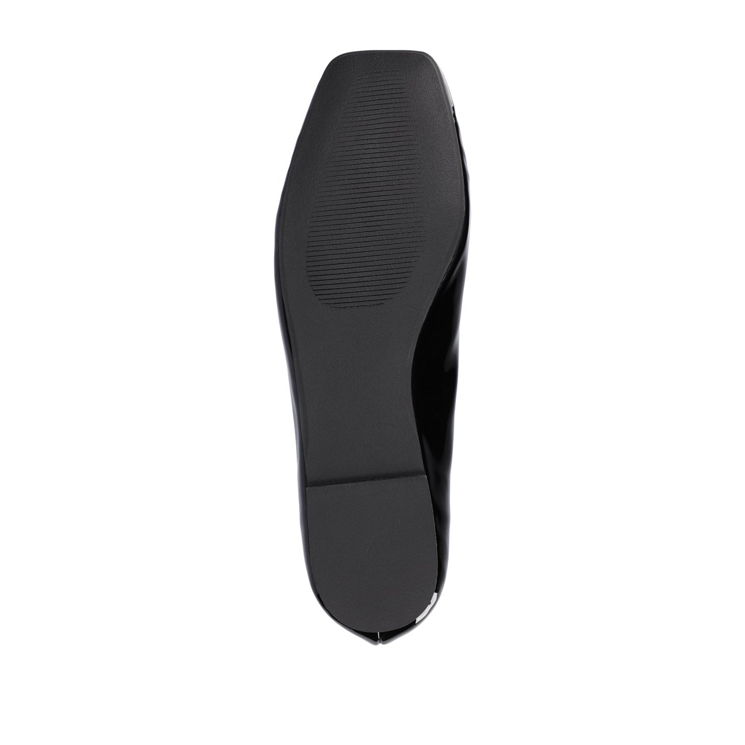 ZIMIA SQUARE TOE FLATS IN VEGAN LEATHER - Patent/Black